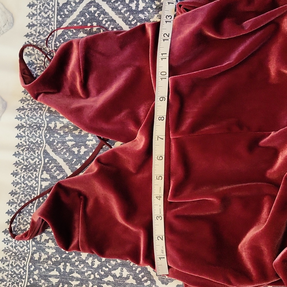 Express Velvet Burgundy Jumpsuit - Picture 7 of 11